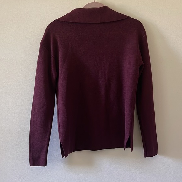 Burgundy V-Neck Talbots Sweater - Picture 5 of 5